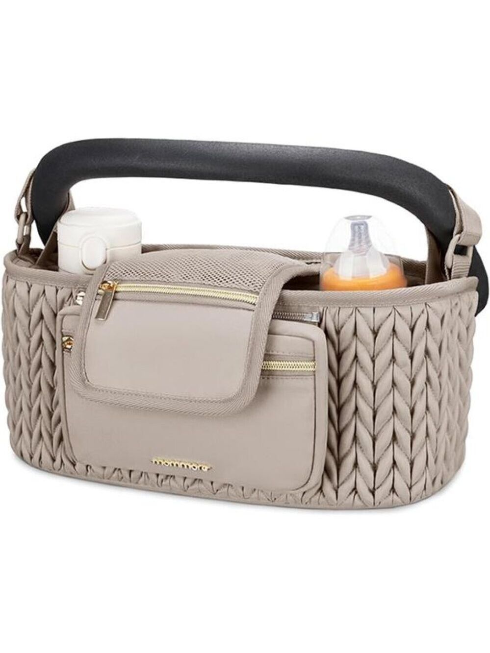 Stroller Organizer Baby Caddy Insulated Cup Holders Detachable Phone Bag